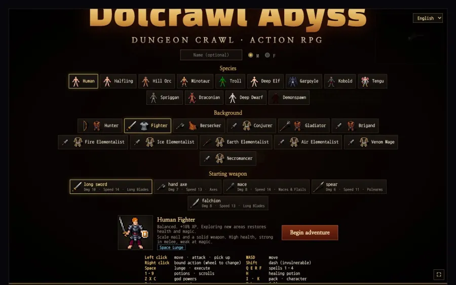 Dolcrawl Abyss running in the browser, screen 1 captured by PlayNewt on October 27, 2026