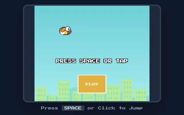 Flappy Halloween Game running in the browser, screen 1 captured by PlayNewt on October 26, 2026