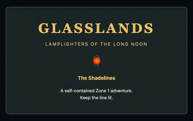 Glasslands running in the browser, screen 1 captured by PlayNewt on October 26, 2026