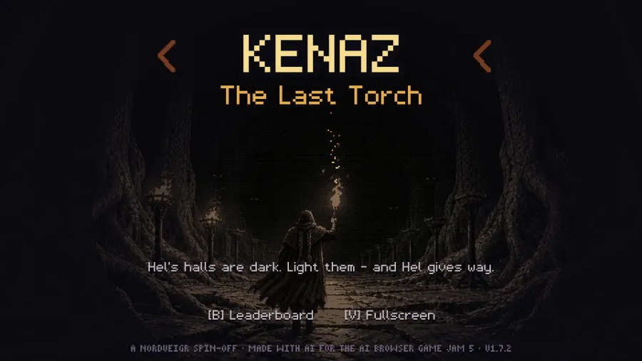 KENAZ - The Last Torch running in the browser, screen 1 captured by PlayNewt on October 27, 2026