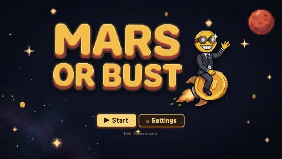 Mars or Bust running in the browser, screen 1 captured by PlayNewt on October 27, 2026